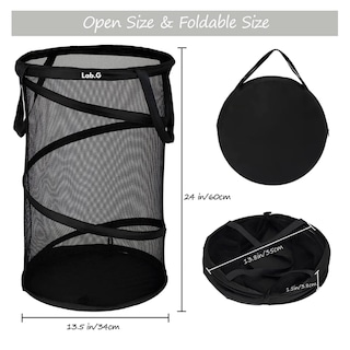 Foto 5 | Foto 5 | Cesta Plegable De Malla Para Ropa Sucia Organizador 75 L Lab.g, Negro