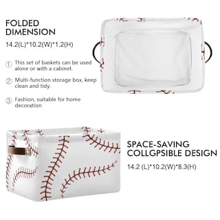 Foto 2 | Foto 2 | Cesta De Almacenamiento Auuxva Con Puntadas De Béisbol Para Deporte - Venta Internacional.