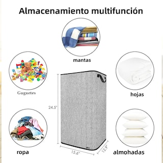 Foto 4 | Foto 4 | Cesto De Ropa Lab.g Plegable 80l Gris