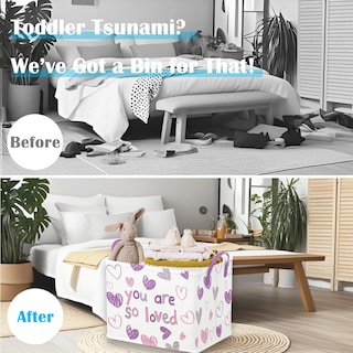 Foto 2 | Foto 2 | Cesta De Regalo Runtoo Pink Heart Storage Para Niñas Y Bebés - Venta Internacional.