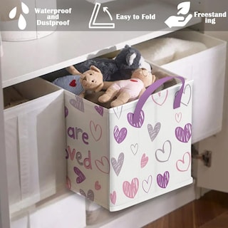 Foto 3 | Foto 3 | Cesta De Regalo Runtoo Pink Heart Storage Para Niñas Y Bebés - Venta Internacional.