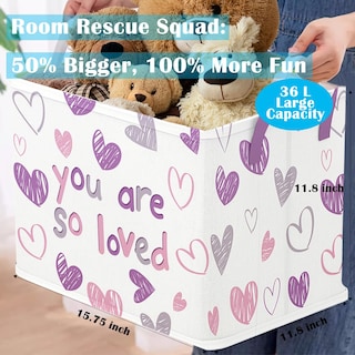 Foto 4 | Foto 4 | Cesta De Regalo Runtoo Pink Heart Storage Para Niñas Y Bebés - Venta Internacional.