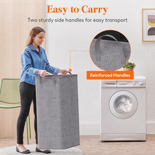 Foto 5 | Foto 5 | Cesto De Ropa Lifewit 100 L Grande Con Asas Gris Claro - Venta Internacional.