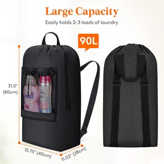 Foto 2 | Foto 2 | Bolsa De Lavandería Lifewit 90 L Con Correas Para Los Hombros Y Bolsillo De Malla - Venta Internacional.