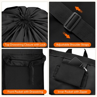 Foto 3 | Foto 3 | Bolsa De Lavandería Lifewit 90 L Con Correas Para Los Hombros Y Bolsillo De Malla - Venta Internacional.