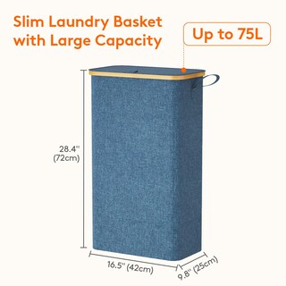 Foto 3 | Foto 3 | Cesto De Ropa Lifewit De 75 Litros Con Tapa Y Bolsa Extraíble  Color Azul Oscuro - Venta Internacional.