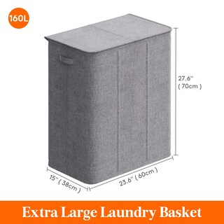 Foto 5 | Foto 5 | Cesto De Ropa Lifewit Triple Con Tapa Y Bolsas Extraíbles 160 L - Venta Internacional.