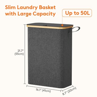 Foto 3 | Foto 3 | Cesto De Ropa Lifewit De 50 Litros Con Tapa Y Bolsa Extraíble Color Gris Oscuro - Venta Internacional.