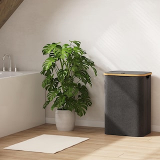 Foto 7 | Foto 7 | Cesta De Lavandería Lifewit De 80 Litros Con Tapa Asas De Bambú Color Gris Oscuro - Venta Internacional.