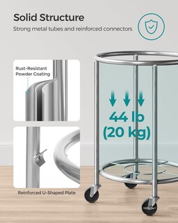 Foto 7 | Foto 7 | Cesta De Ropa Songmics 110l Con Ruedas Gris Y Plata - Venta Internacional.