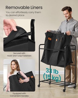 Foto 5 | Foto 5 | Clasificador De Ropa Songmics De 3 Secciones Con Ruedas Tinta Negra - Venta Internacional.