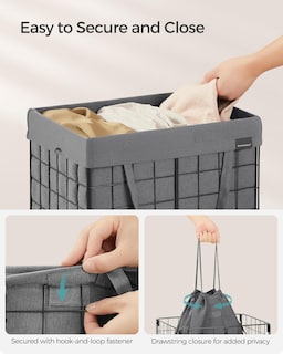 Foto 4 | Foto 4 | Cesto De Ropa Songmics 50 L Plegable Con Forro Extraíble - Venta Internacional.