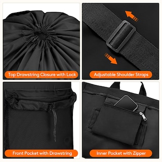 Foto 3 | Foto 3 | Bolsa De Lavandería Lifewit 120 L Con Correas Para Los Hombros Y Bolsillo De Malla - Venta Internacional.