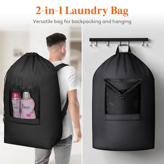 Foto 4 | Foto 4 | Bolsa De Lavandería Lifewit 120 L Con Correas Para Los Hombros Y Bolsillo De Malla - Venta Internacional.