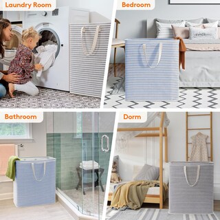 Foto 6 | Foto 6 | Cesto De Ropa Lifewit Grande Plegable Paquete De 2 Unidades 200 L Gris Y Azul - Venta Internacional.