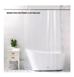 Foto 4 | Foto 4 | Cortina De Baño Anti-moho 180 X 180 Cm Transparente
