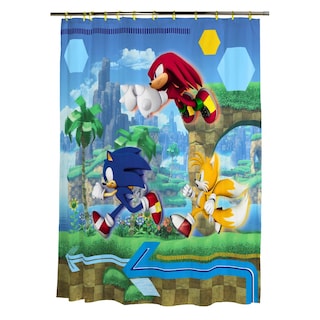 Foto 1 | Foto 1 | Juego De Cortinas De Baño Franco Sonic Anime De 13 Piezas Con Anillos - Venta Internacional.