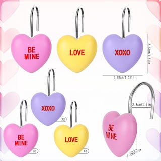 Foto 2 | Foto 2 | Ganchos Para Cortinas De Ducha Con Forma De Corazón Para El Día De San Valentín - Venta Internacional.