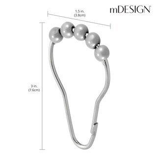 Foto 4 | Foto 4 | Anillas De Cortina De Ducha Mdesign Acero Metal 12 Anillas Plateadas - Venta Internacional.