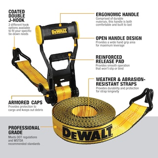 Foto 2 | Foto 2 | Correa De Amarre Con Trinquete Dewalt Dxbc10000j, Color Negro Y Amarillo, 2 X 27 Pies - Venta Internacional.
