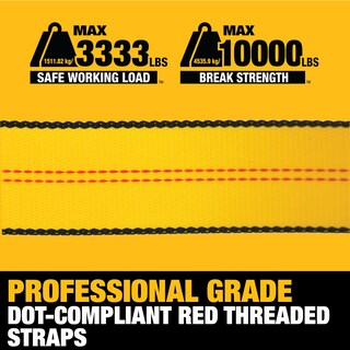Foto 3 | Foto 3 | Correa De Amarre Con Trinquete Dewalt Dxbc10000j, Color Negro Y Amarillo, 2 X 27 Pies - Venta Internacional.