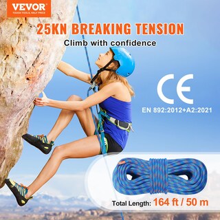 Foto 2 | Foto 2 | Cuerda De Escalada Vevor, 10,2 Mm, Dinámica, 50 M, Con Mosquetones De Acero B - Venta Internacional.