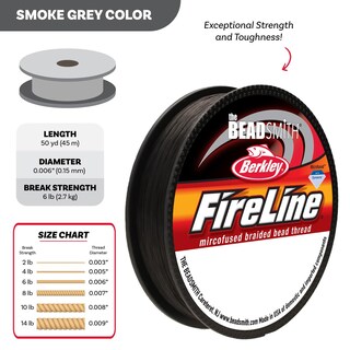 Foto 4 | Foto 4 | Bead Thread The Beadsmith Fireline, 6 Libras, Prueba, Color Gris Ahumado - Venta Internacional.