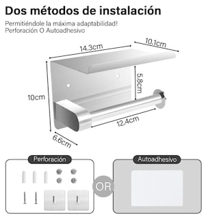 Foto 4 | Foto 4 | Xtellar Portarrollo Inoxidable Con Estante Y Ganchos Diseño Elegante Alta Calidad Y Multifuncional