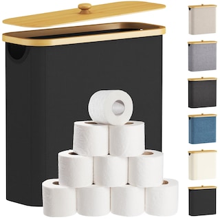 Foto 1 | Foto 1 | Cesta De Almacenamiento De Papel Higiénico Lifewit De 30 Litros Con Tapa De Bambú Color Negro - Venta Internacional.