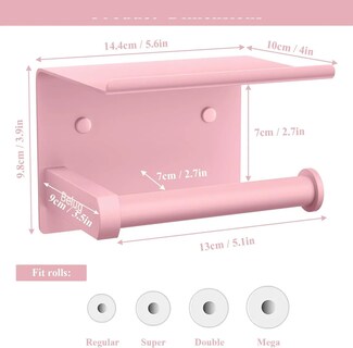 Foto 3 | Foto 3 | Portarrollo De Papel Higiénico De Acero Inoxidable Rosa
