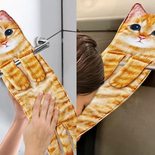 Foto 5 | Foto 5 | Toallas De Mano Agrimony Cat Funny Para Baño Y Cocina, Color Naranja - Venta Internacional.