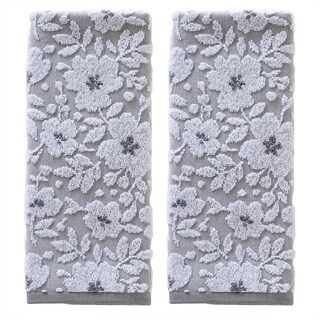 Foto 1 | Foto 1 | Juego De Toallas De Mano Skl Home Floral Jacquard Gris 100% Algodón, 2 Piezas - Venta Internacional.