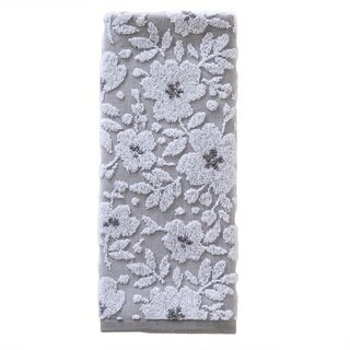 Foto 3 | Foto 3 | Juego De Toallas De Mano Skl Home Floral Jacquard Gris 100% Algodón, 2 Piezas - Venta Internacional.