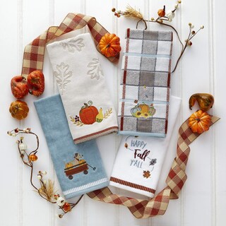 Foto 6 | Foto 6 | Juego De Toallas De Mano Skl Home Harvest Happy Fall Y'all White, 2 Piezas - Venta Internacional.
