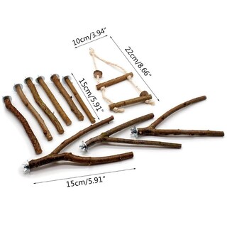 Foto 3 | Foto 3 | Parrot Stand Toys Sanlin Beans, Madera Natural, Juego De 10 Piezas - Venta Internacional.