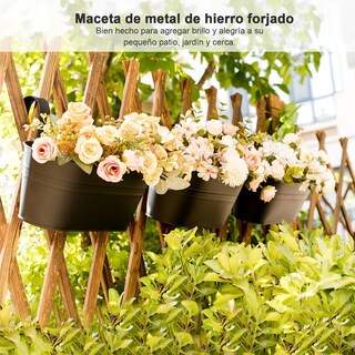 Foto 4 | Foto 4 | Maceta Colgante De Metal Para Jardín Y Hogar, 5 Piezas Eo Safe Imports Esi-19463 Negro