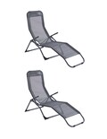 Naterial Set De 2 Camastros Plegables De Acero Y Textileno 2 Posiciones Reclinable Modelo Kroma