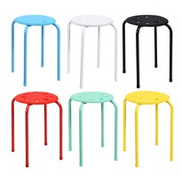 Taburetes Stack Costway, 6 Unidades, De Plástico, Apilables, 44,45 Cm, Con Metal - Venta Internacional.