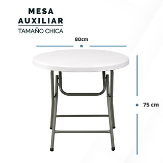 Foto 7 | Foto 7 | Mesa Tablon Redondo Plegable Exterior Jardín 80 cm