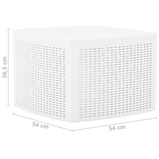 Foto 6 | Foto 6 | Mesa De Exterior Vidaxl Cuadrada De Polipropileno Blanco 54x54x37 Cm - Venta Internacional.