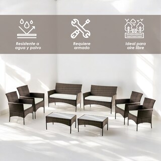 Foto 3 | Foto 3 | Juego de Muebles de Jardín Ilios Innova de Mimbre para 8 Personas Diseño Ergonómico