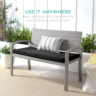 Foto 6 | Foto 6 | Banco De Mimbre Para Jardín Para 2 Personas Best Choice Products - Venta Internacional.