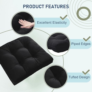 Foto 4 | Foto 4 | Juego De 4 Cojines Para Sillas De Exterior Downluxe, Impermeables, Negros - Venta Internacional.