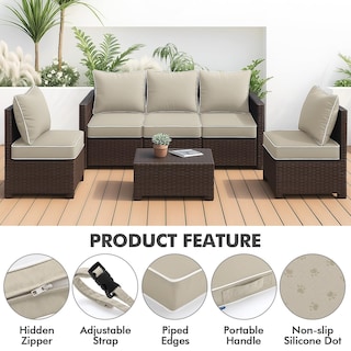 Foto 3 | Foto 3 | Juego De Cojines De Asiento Exterior Miulee, Beige, Impermeables, 56 X 56 X 8 Cm - Venta Internacional.