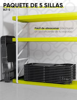 Foto 4 | Foto 4 | Silla Plegable Plástico Hdpe Ligera Folding Chair Silla Jardín Eventos Fiestas Reuniones Para Exterior Paquete De 5 Sillas
