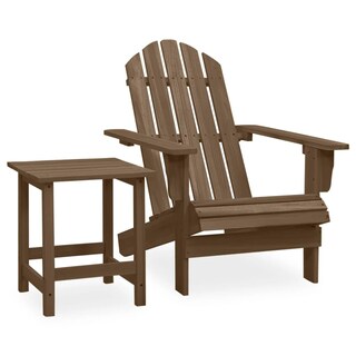 Foto 2 | Foto 2 | Silla Adirondack Para Patio Vidaxl De Madera Maciza De Abeto Marrón Con Mesa - Venta Internacional.