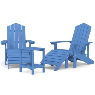 Foto 1 | Foto 1 | Juego De Sillas Adirondack Vidaxl Con Reposapiés Y Mesa Color Azul Aguamarina - Venta Internacional.