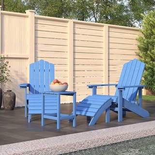 Foto 2 | Foto 2 | Juego De Sillas Adirondack Vidaxl Con Reposapiés Y Mesa Color Azul Aguamarina - Venta Internacional.