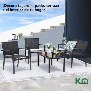 Foto 6 | Foto 6 | Sala para Jardín KingsHouse KH4PLM Negra 4 Piezas