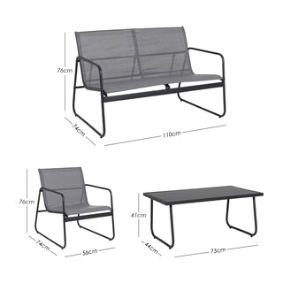 Foto 2 | Foto 2 | Juego de Sala Iliosinnova para Jardín 4 Piezas Gris para Exterior